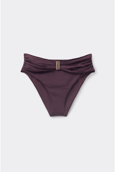 Bas De Maillot Taille Haute Drapé Scultura Violet
