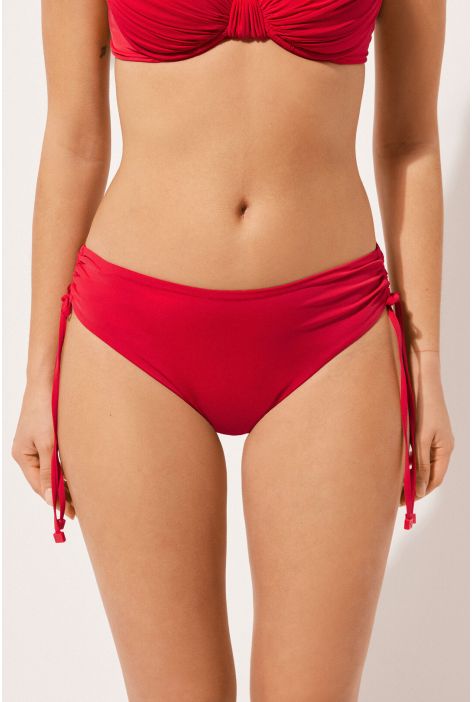 Bas De Maillot Taille Haute À Lanières Indonesia Rouge
