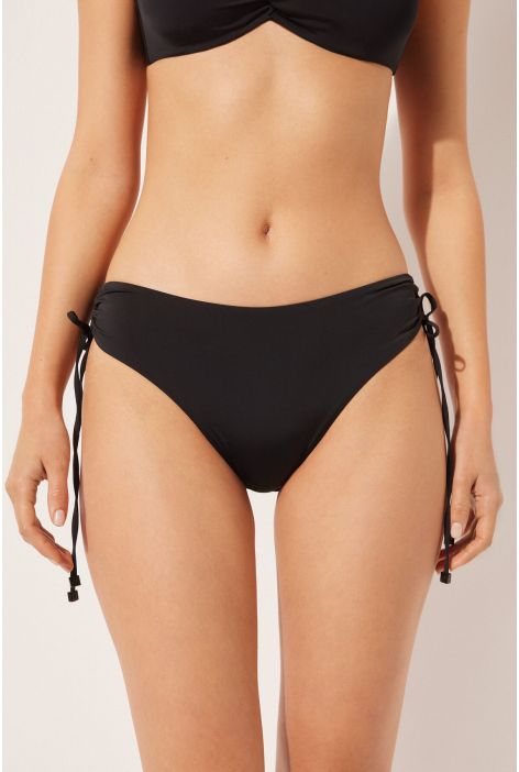 Bas De Maillot Taille Haute À Lanières Indonesia Noir