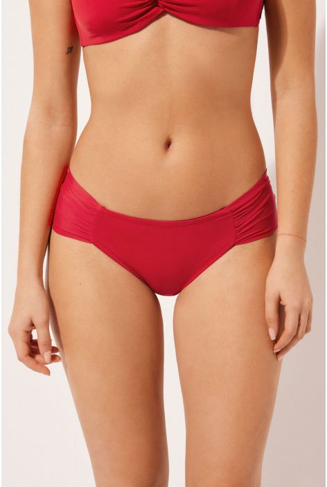 Bas De Maillot Avec Drapé Indonesia Rouge