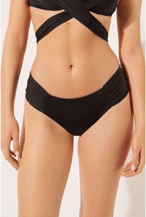 Bas De Maillot Avec Drapé Indonesia Noir