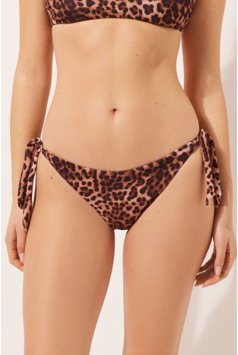 Bas De Maillot À Nœuds Classic Animalier Noir