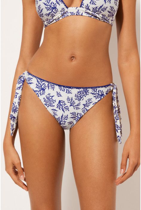 Bas De Maillot À Lanières Blue Corals Bleu