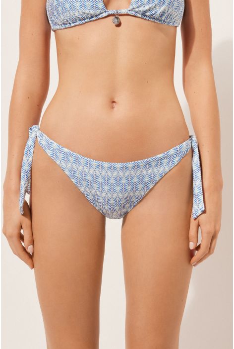 Bas De Maillot À Lanières Delicate Geometric Bleu