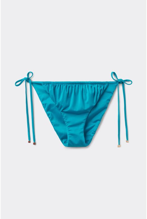 Bas De Maillot À Lanières Shiny Satin Bleu Ciel