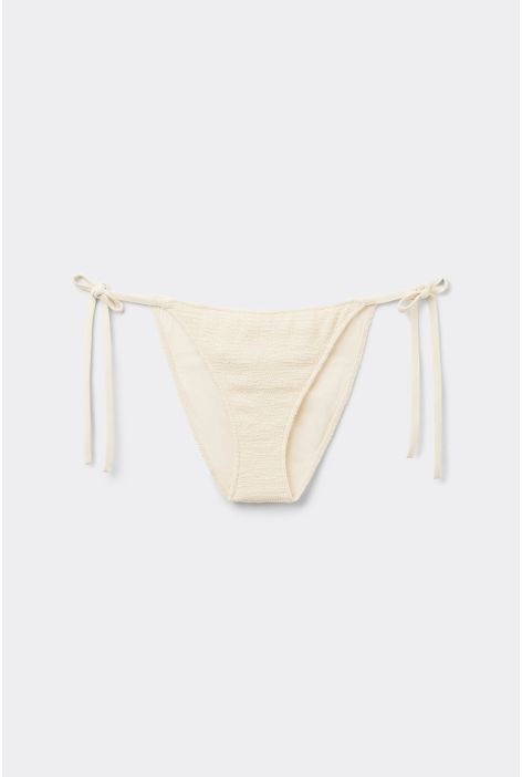 Bas De Maillot À Lanières Crinkle Waves Blanc