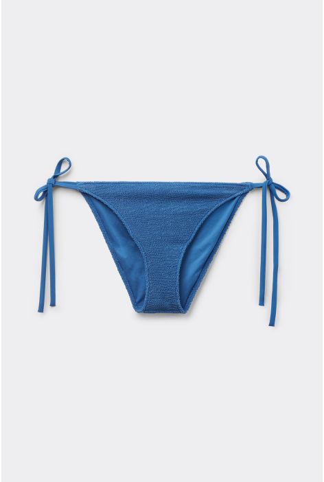 Bas De Maillot À Lanières Crinkle Waves Bleu