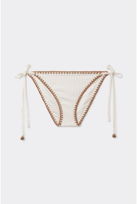 Bas De Maillot À Lanières Bicolor Blanc