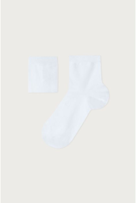 Chaussettes Courtes En Coton Pour Fille Blanc