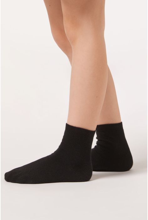 Chaussettes Courtes En Coton Pour Fille Noir