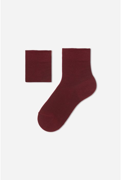 Chaussettes Courtes En Coton Pour Fille Rouge