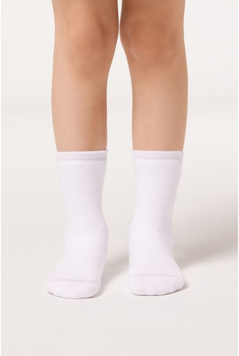 Chaussettes En Tissu Éponge De Coton Pour Enfant Blanc