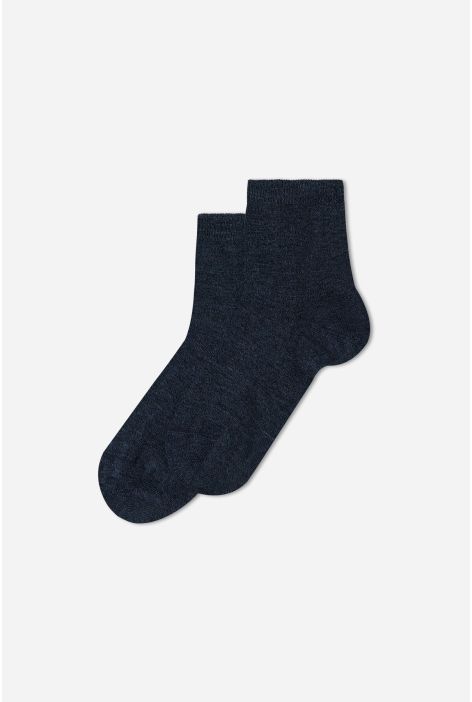 Chaussettes Courtes Enfant En Coton Bleu