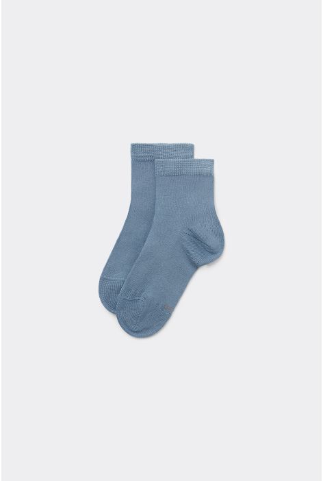 Chaussettes Courtes Enfant En Coton Bleu Ciel