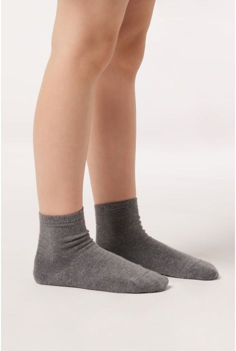 Chaussettes Courtes Avec Cachemire Pour Enfants Gris