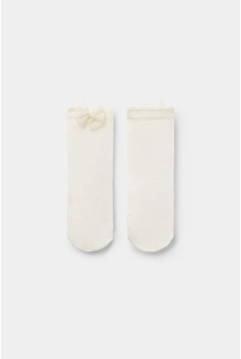 Chaussettes À Nœud Pour Fille Naturel