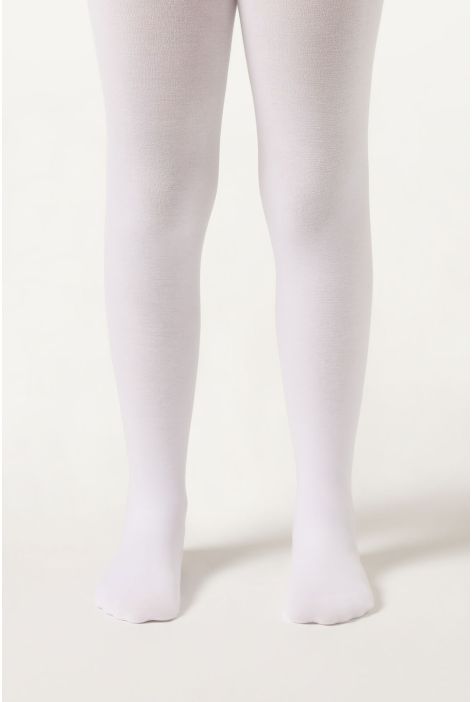 Collant En Coton Pour Fille Blanc