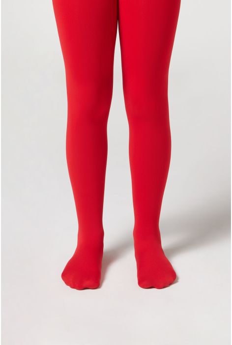 Collant 50 Deniers Toucher Doux Pour Fille Rouge