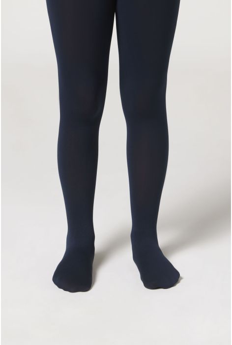Collant 50 Deniers Toucher Doux Pour Fille Bleu