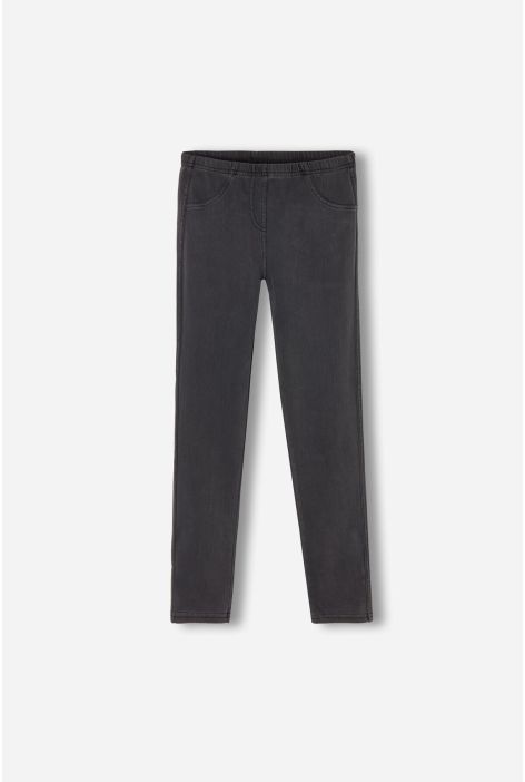 Jegging Denim Pour Fille Gris