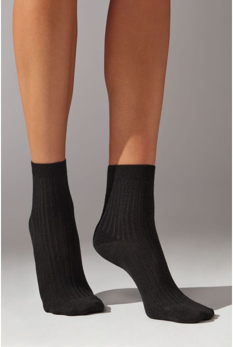 Chaussettes Courtes Avec Cachemire Noir