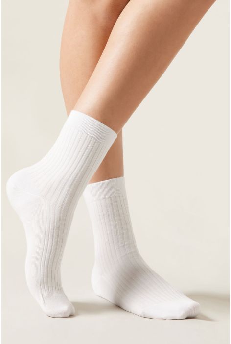 Chaussettes Courtes Avec Cachemire Blanc