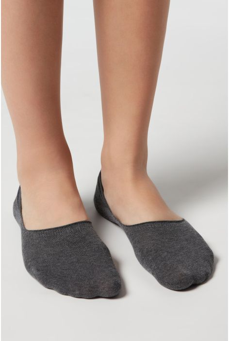 Chaussettes Invisibles En Coton Gris