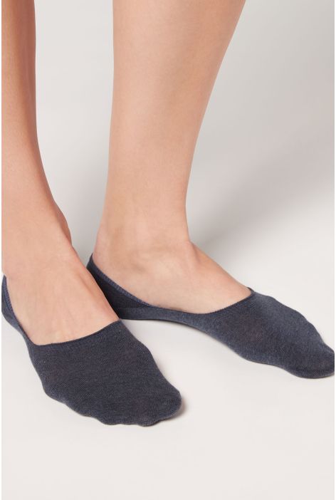 Chaussettes Invisibles En Coton Bleu