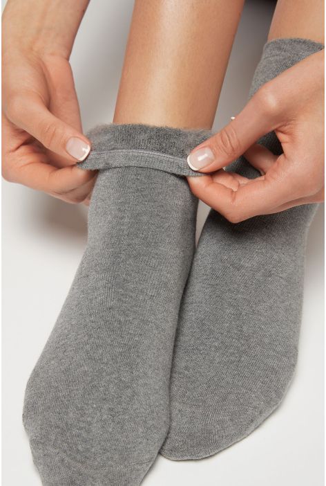 Chaussettes Courtes En Coton Thermique Gris