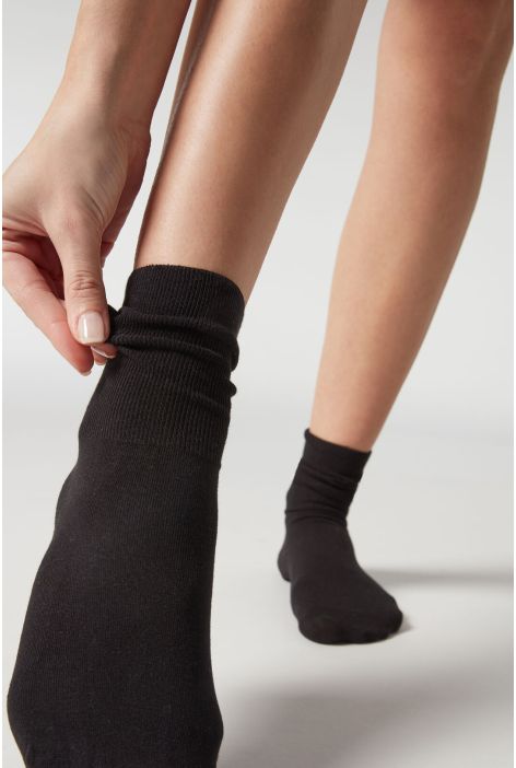 Chaussettes Courtes En Coton Et Cachemire Noir