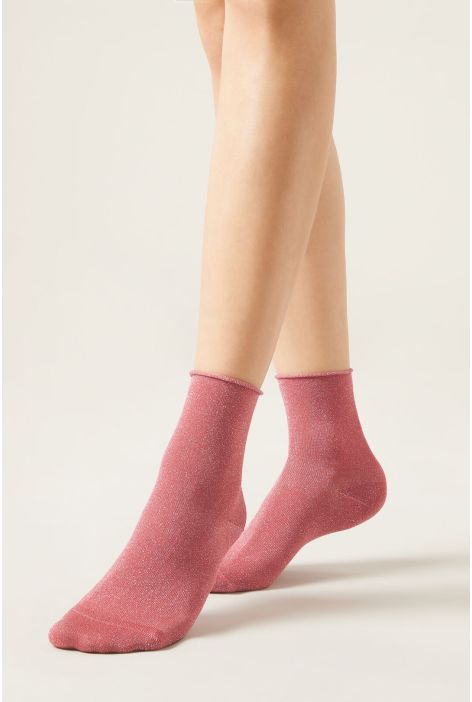 Chaussettes À Paillettes Rose