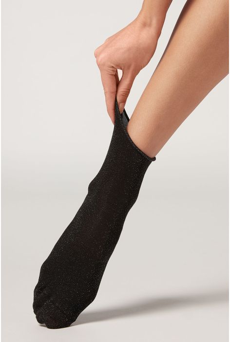 Chaussettes À Paillettes Noir