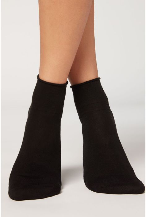 Chaussettes Basses En Coton Sans Bordure Noir