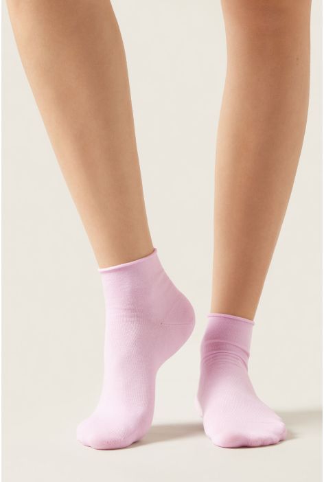 Chaussettes Basses En Coton Sans Bordure Rose