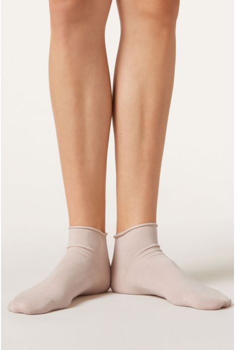 Chaussettes Basses En Coton Sans Bordure Rose