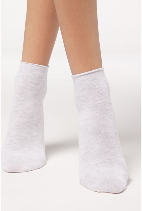 Chaussettes Basses En Coton Sans Bordure Gris
