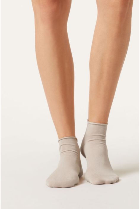 Chaussettes Basses En Coton Sans Bordure Naturel