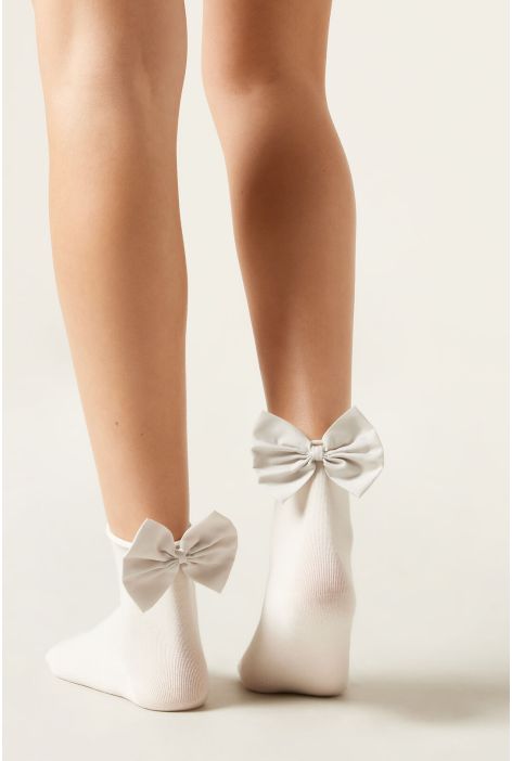 Chaussettes À Nœud Gris