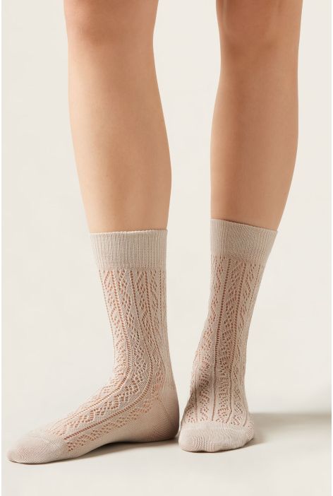Chaussettes Ajourées Naturel