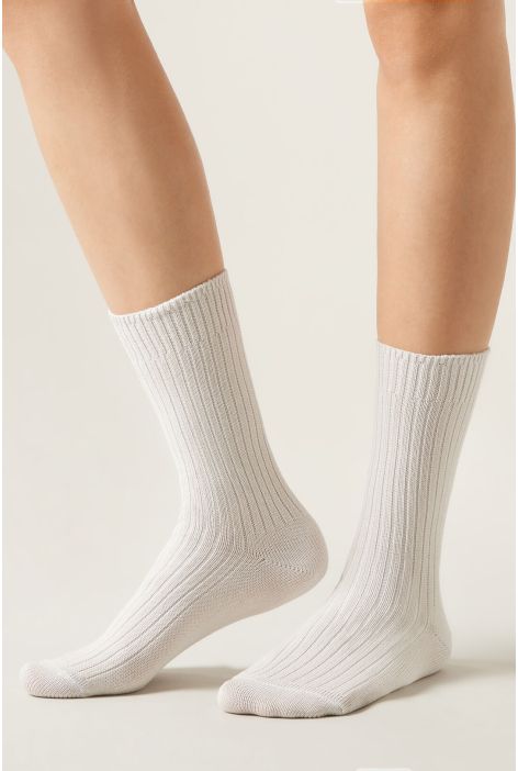 Chaussettes Côtelées Gris