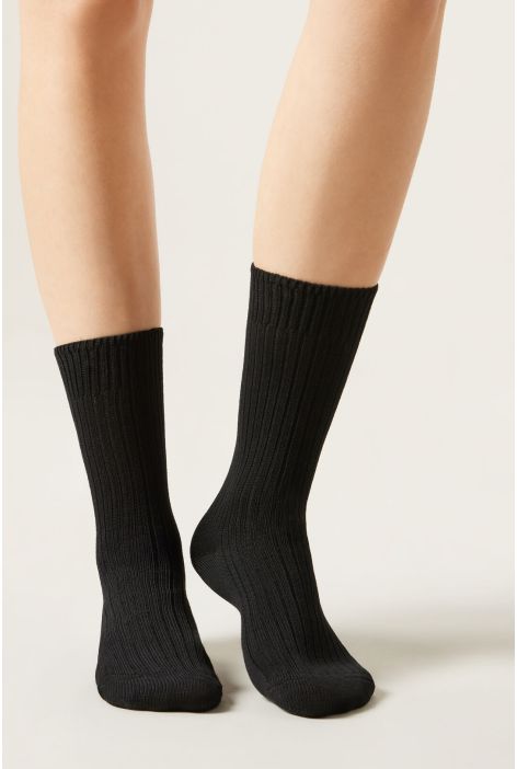 Chaussettes Côtelées Noir