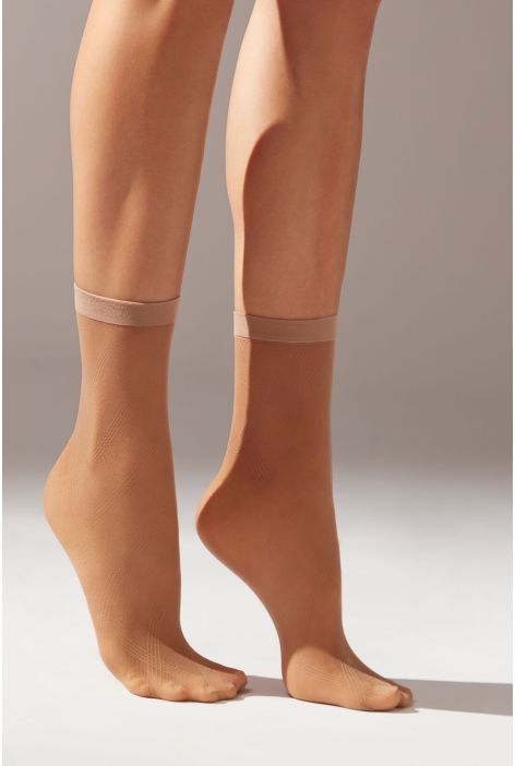 Chaussettes Courtes En Résille Losanges Noir