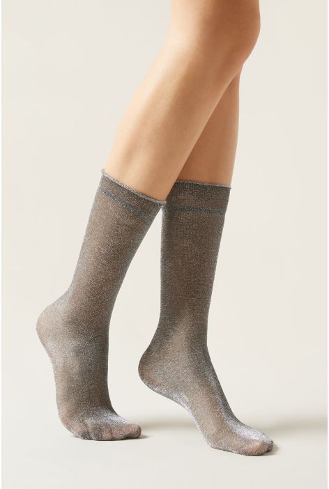 Chaussettes Opaques À Paillettes Noir