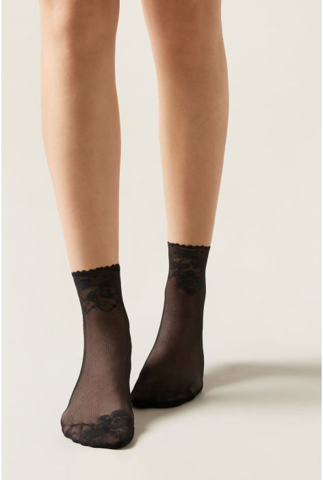 Chaussettes En Dentelle Noir
