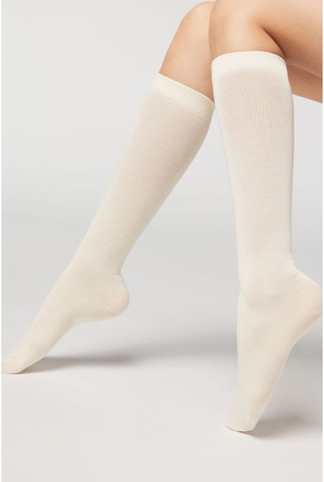 Chaussettes Longues En Laine Et Coton Naturel