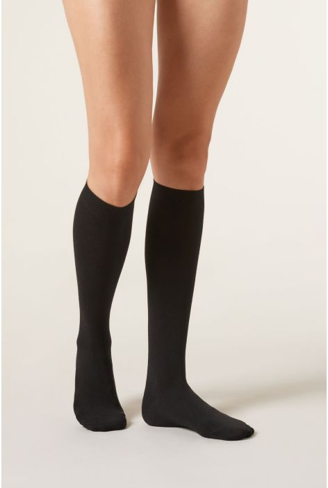 Chaussettes Longues Avec Cachemire Noir