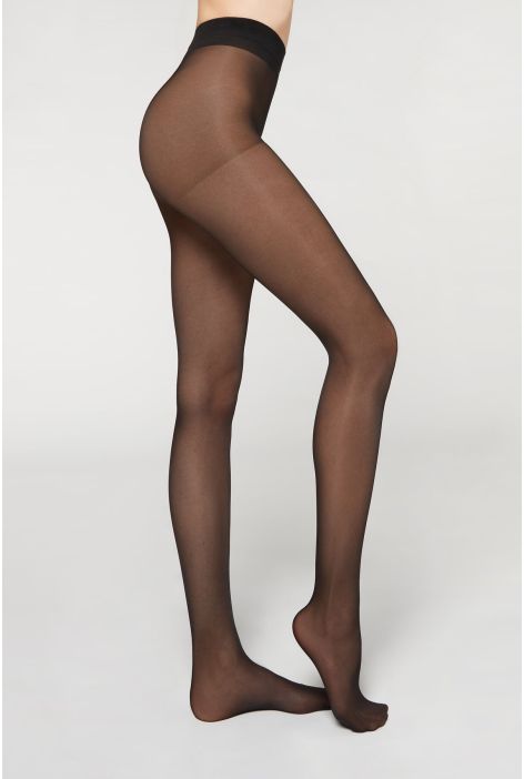 Ventre Plat Collant Voile 30 Deniers Noir