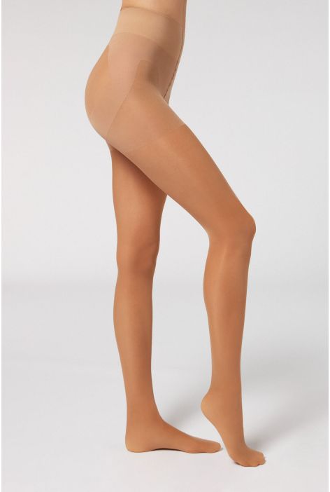 Collant Transparent 30 Deniers Modelant Ventre Et Fesses Naturel