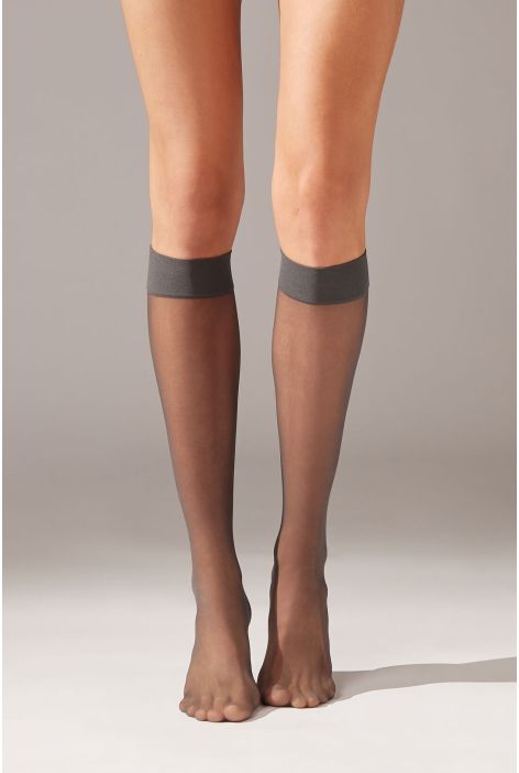 Mi-bas Voile 20 Deniers Gris