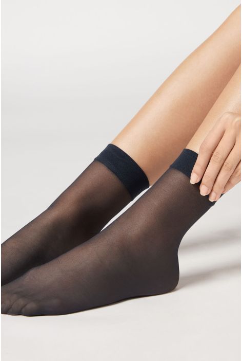Socquettes Voile 20 Deniers Bleu